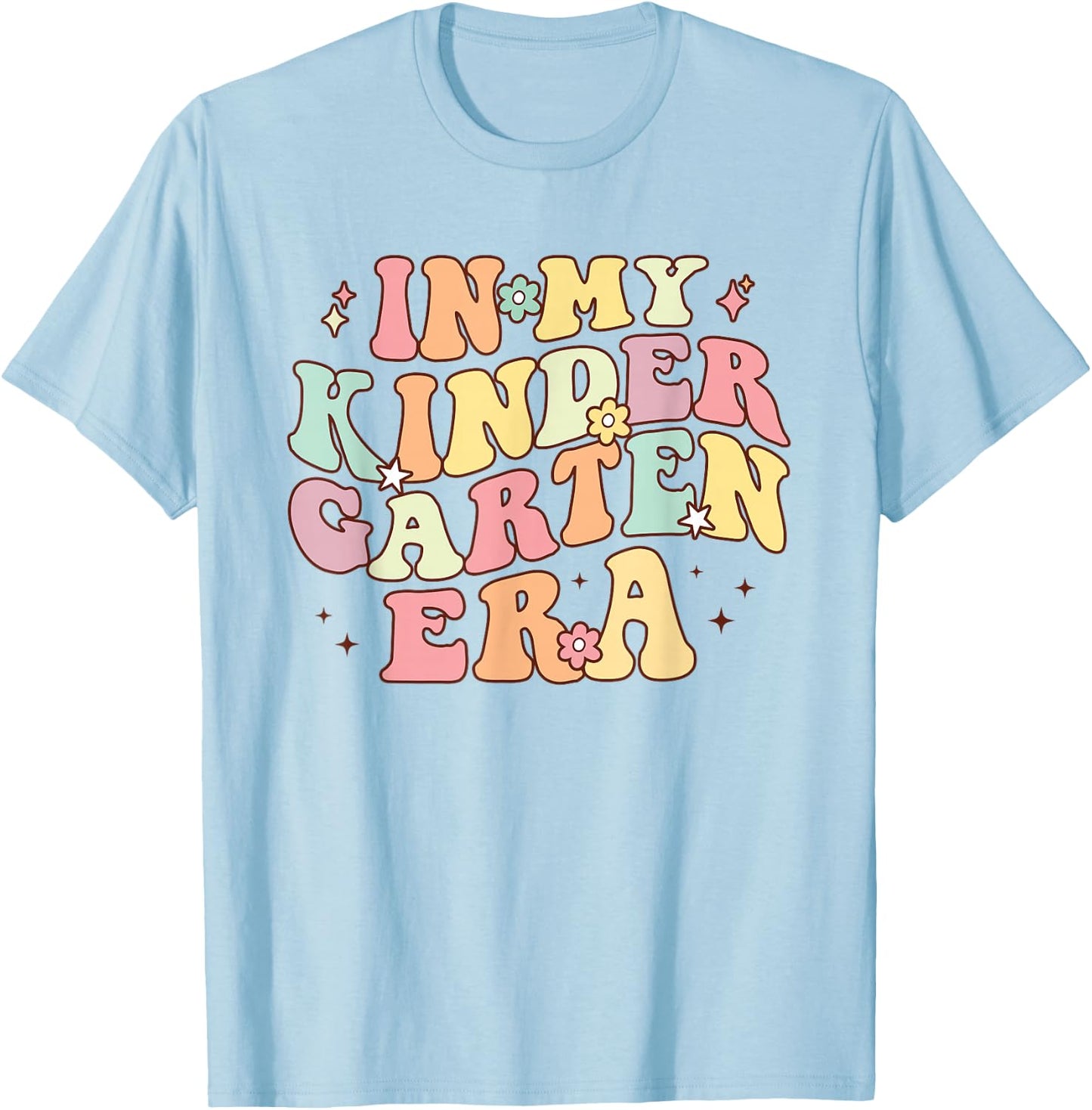 In My Kindergarten Era Retro Back To School Teacher Student T-Shirt - T-Shirt | Light Blue