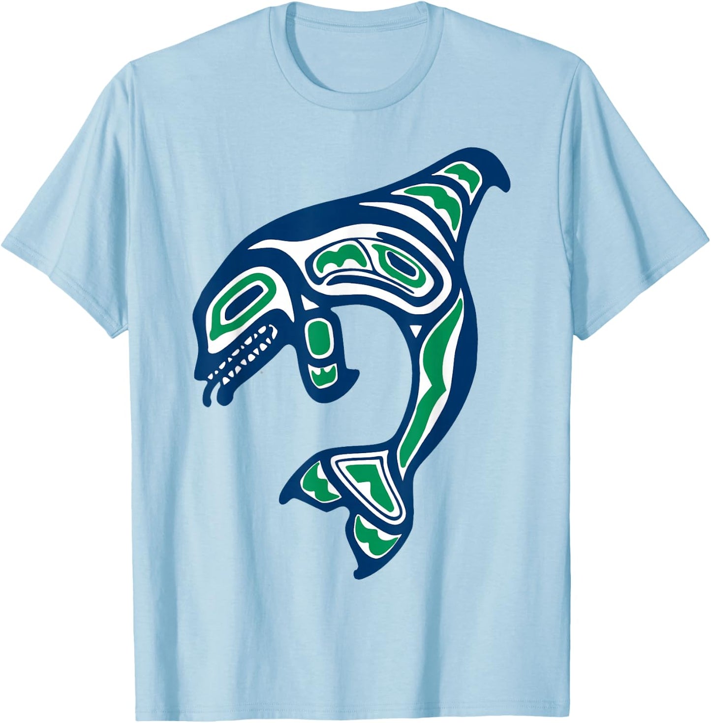 Native American Indian Orca Whale Pacific Northwest T-Shirt - T-Shirt | Light Blue