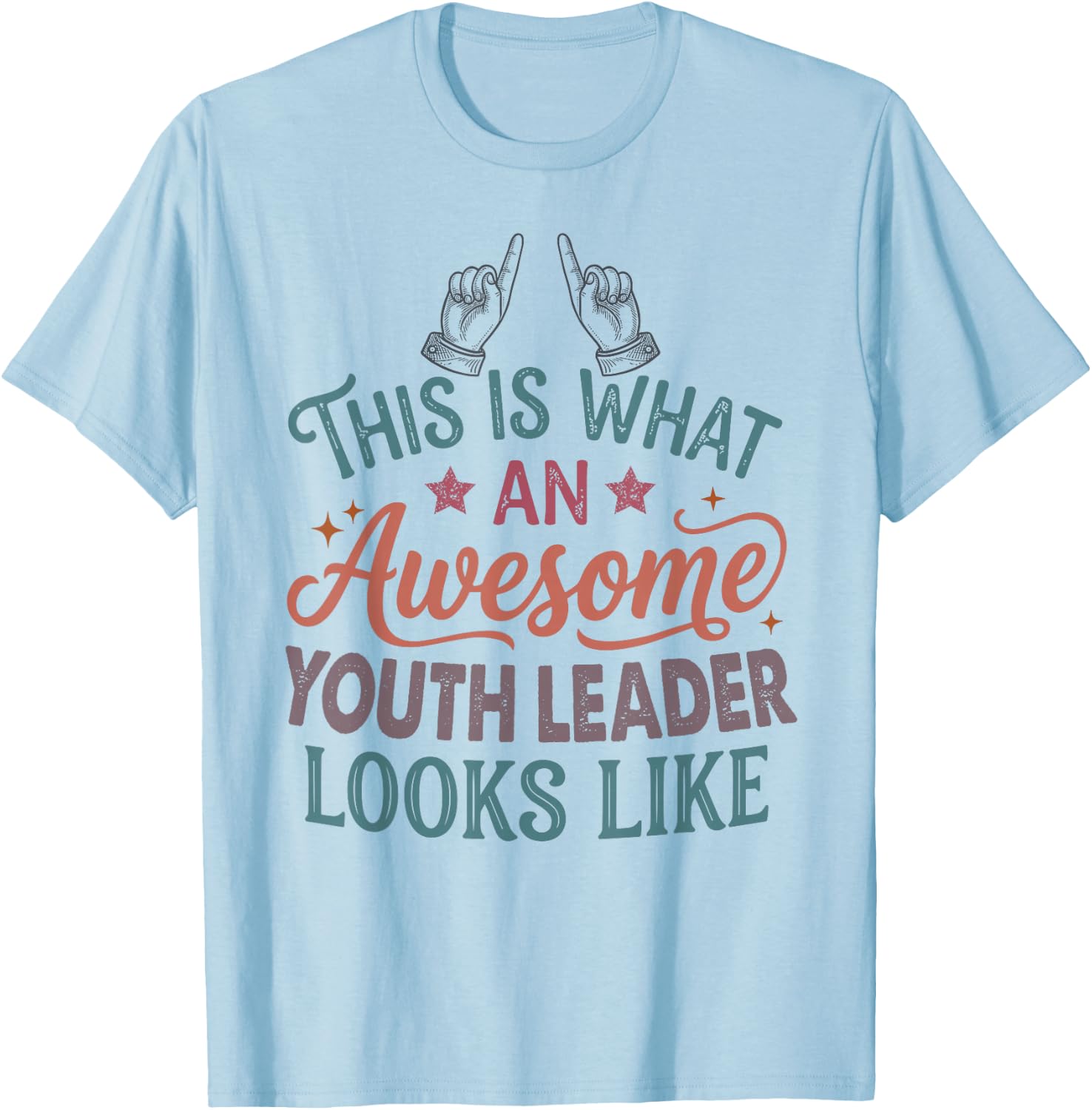 This is What an Awesome Youth Leader Looks Like Funny T-Shirt - T-Shirt | Light Blue