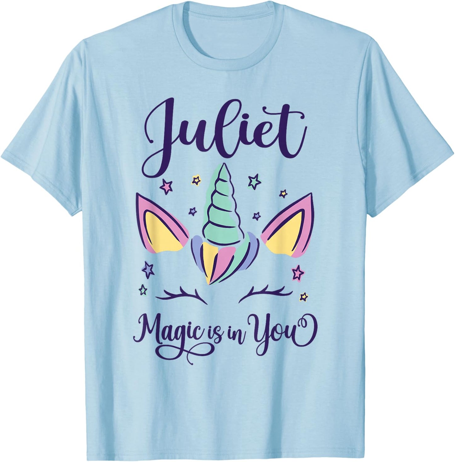 First Name Juliet Personalized Juliet T-Shirt - T-Shirt | Light Blue