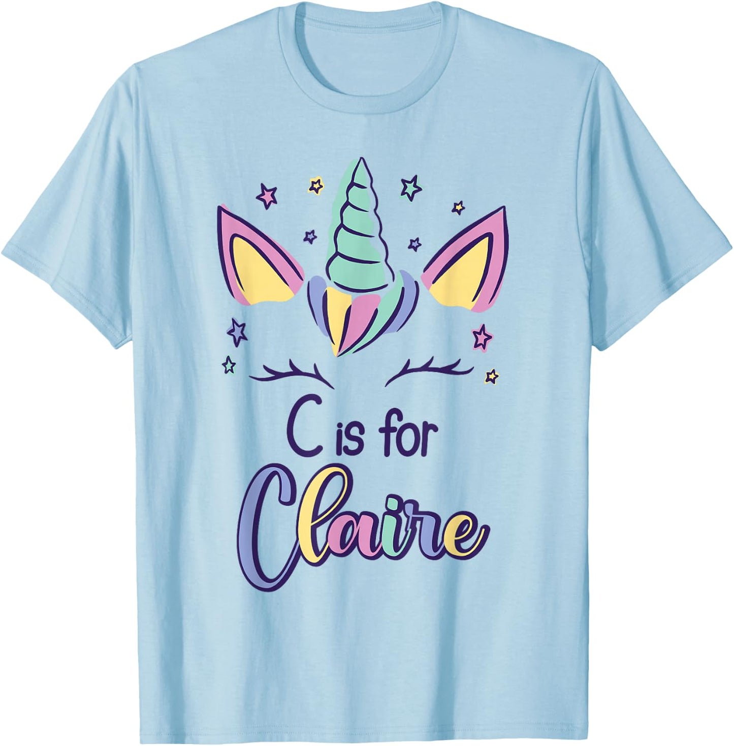 First Name Claire Personalized C Is For Claire T-Shirt - T-Shirt | Light Blue