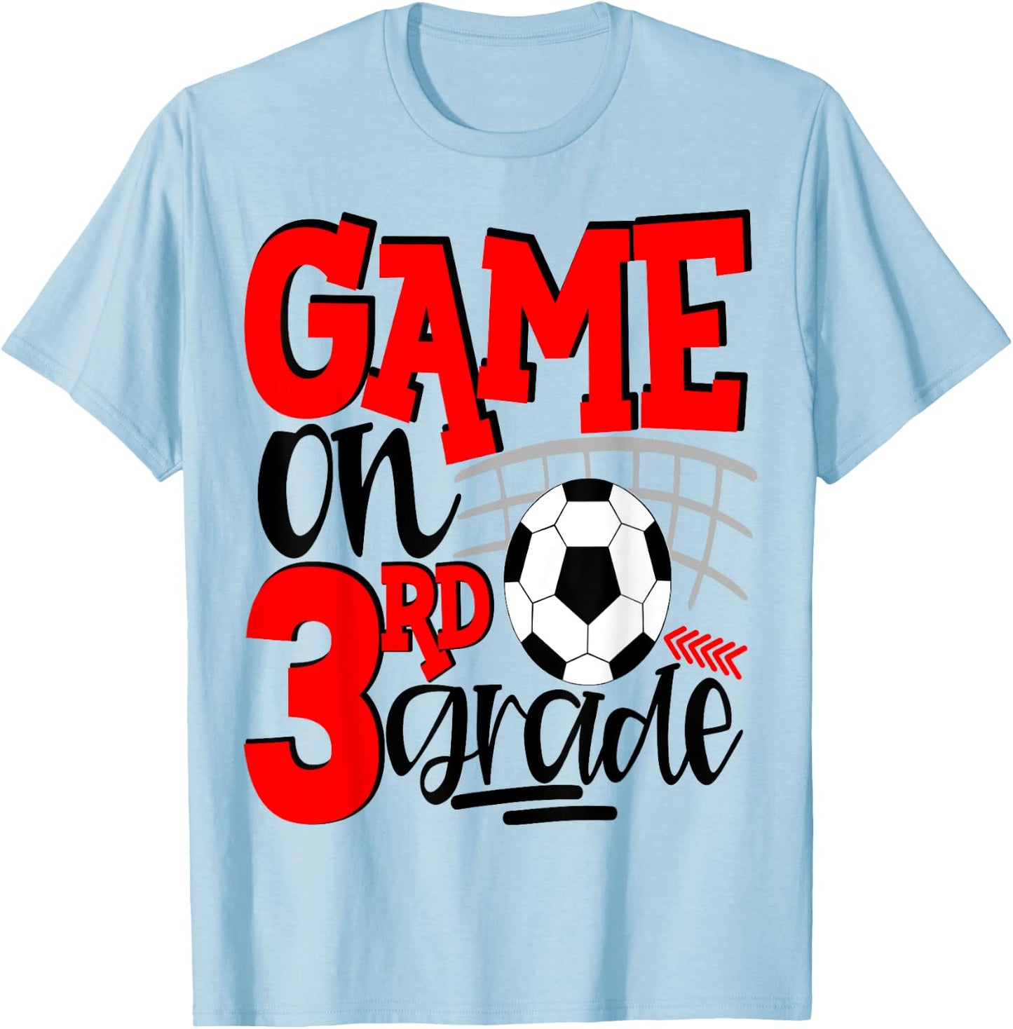 3rd Grade Soccer First Day Of School Kids Red T-Shirt - T-Shirt | Light Blue