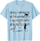 Funny Cat Climbing Playing Sheet Music Note, Cat Music Notes T-Shirt - T-Shirt | Light Blue