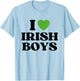 Funny I Love Irish Boys I Red Heart British Boys Irland T-Shirt - T-Shirt | Light Blue
