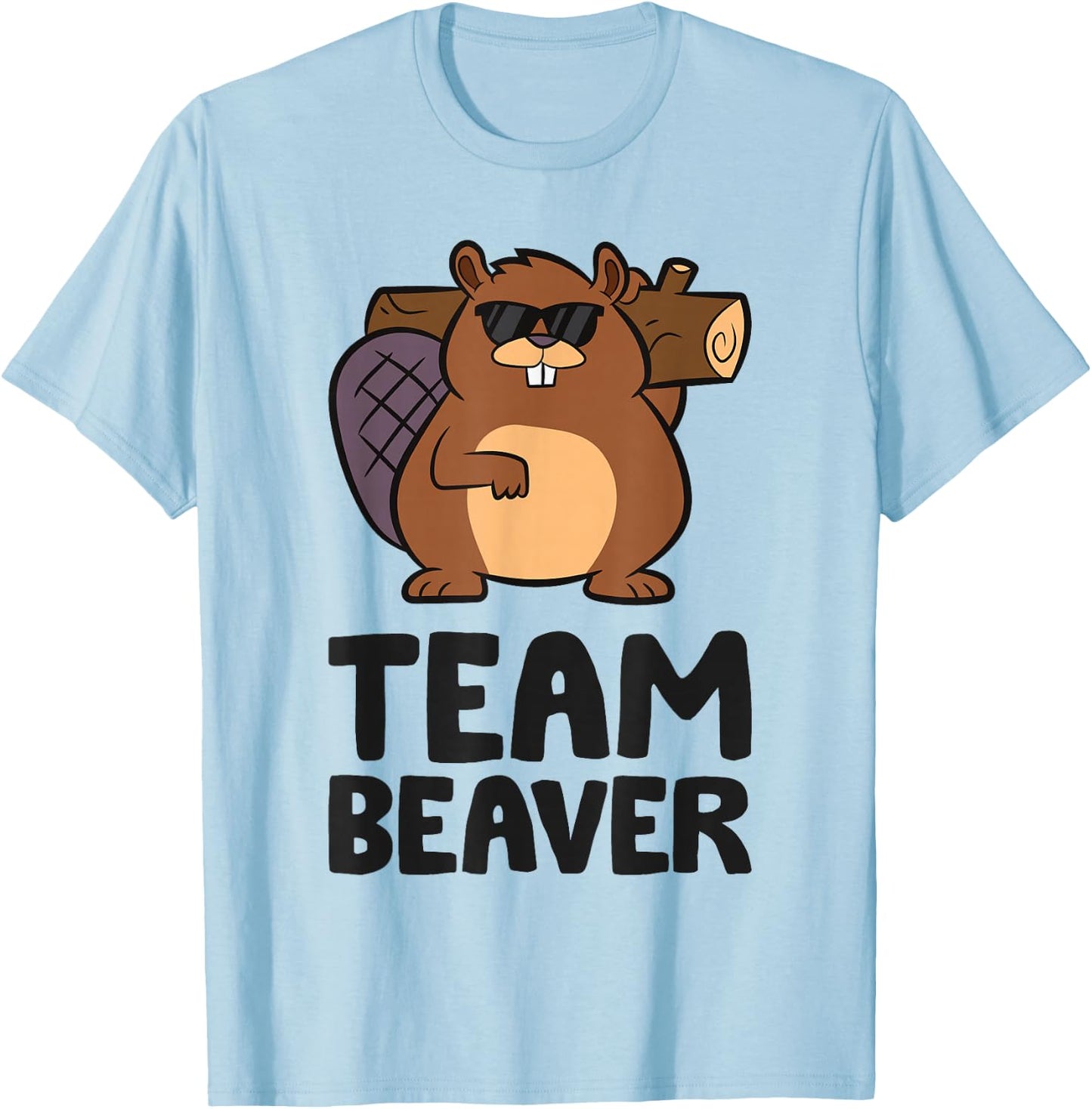 Funny Beaver Sayings And Beaver Gifts Team Beaver -Kids Kids' Casual T-Shirt - T-Shirt | Light Blue