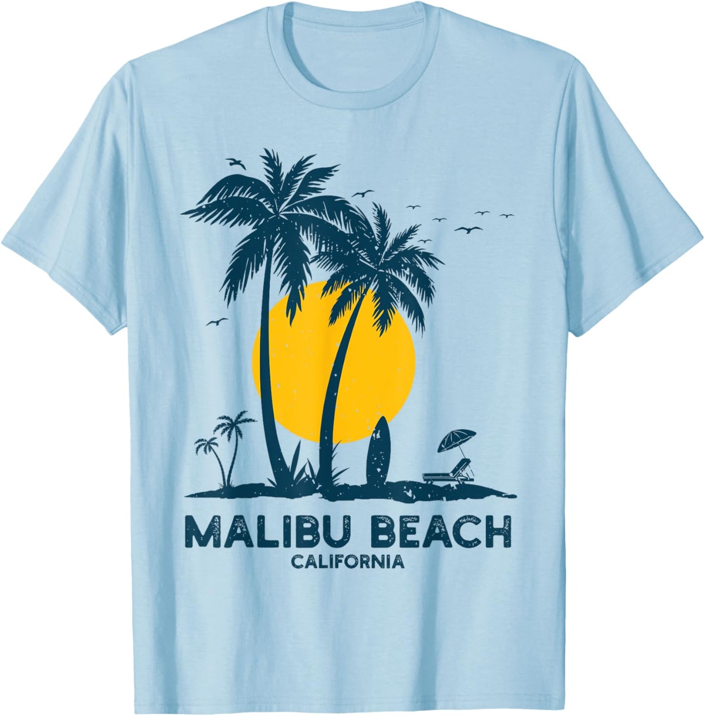 Malibu California Beach Summer Vacation Souvenir California Women Girls Kids T-Shirt - T-Shirt | Light Blue