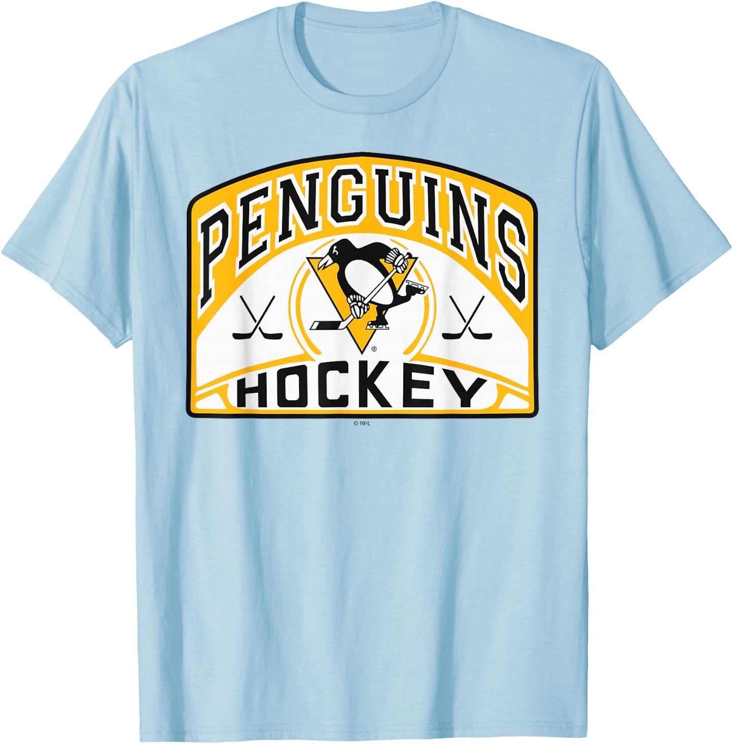 Pittsburgh Penguins Glide Gray Officially Licensed T-Shirt - T-Shirt | Light Blue