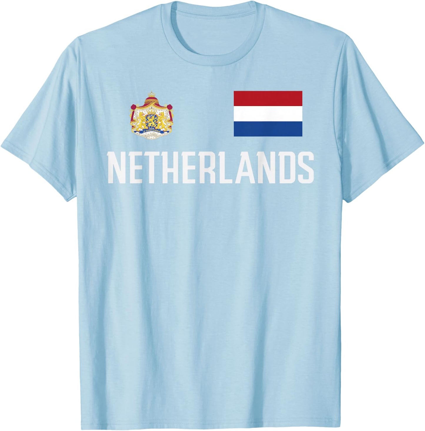 Netherlands Flag Football Soccer Fan Men Women Kids T-Shirt - T-Shirt | Light Blue