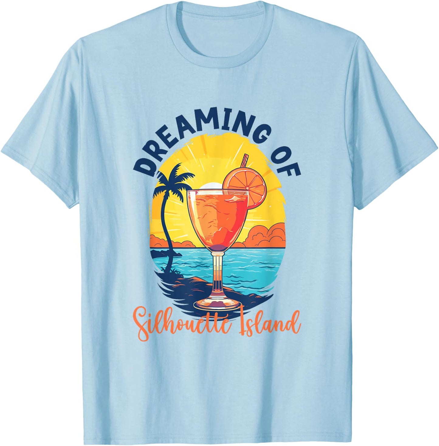 Träume von Silhouette Island T-Shirt - T-Shirt | Light Blue
