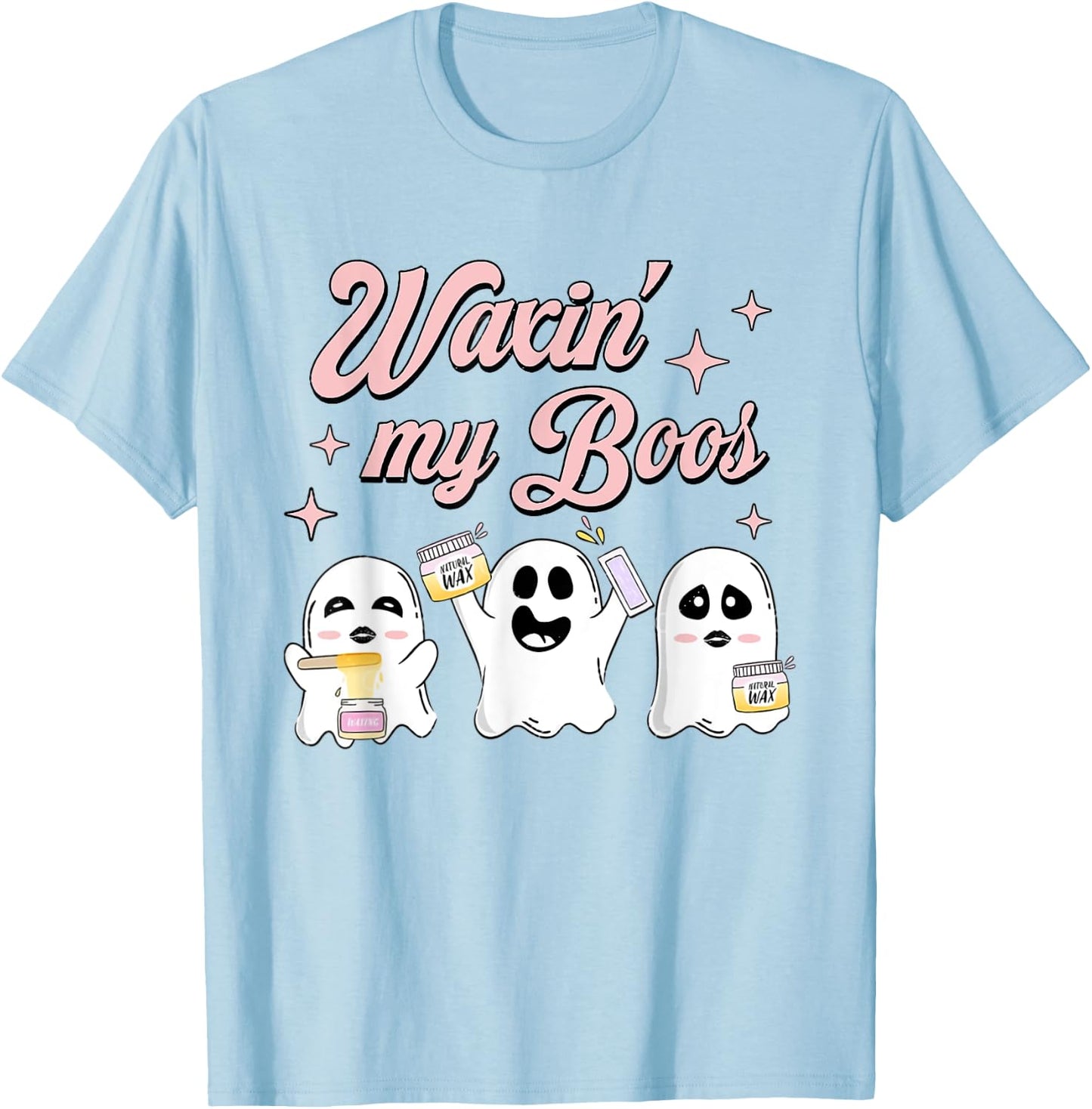 Waxing My Boos Waxing Technician Halloween Spooky Waxing T-Shirt - T-Shirt | Light Blue