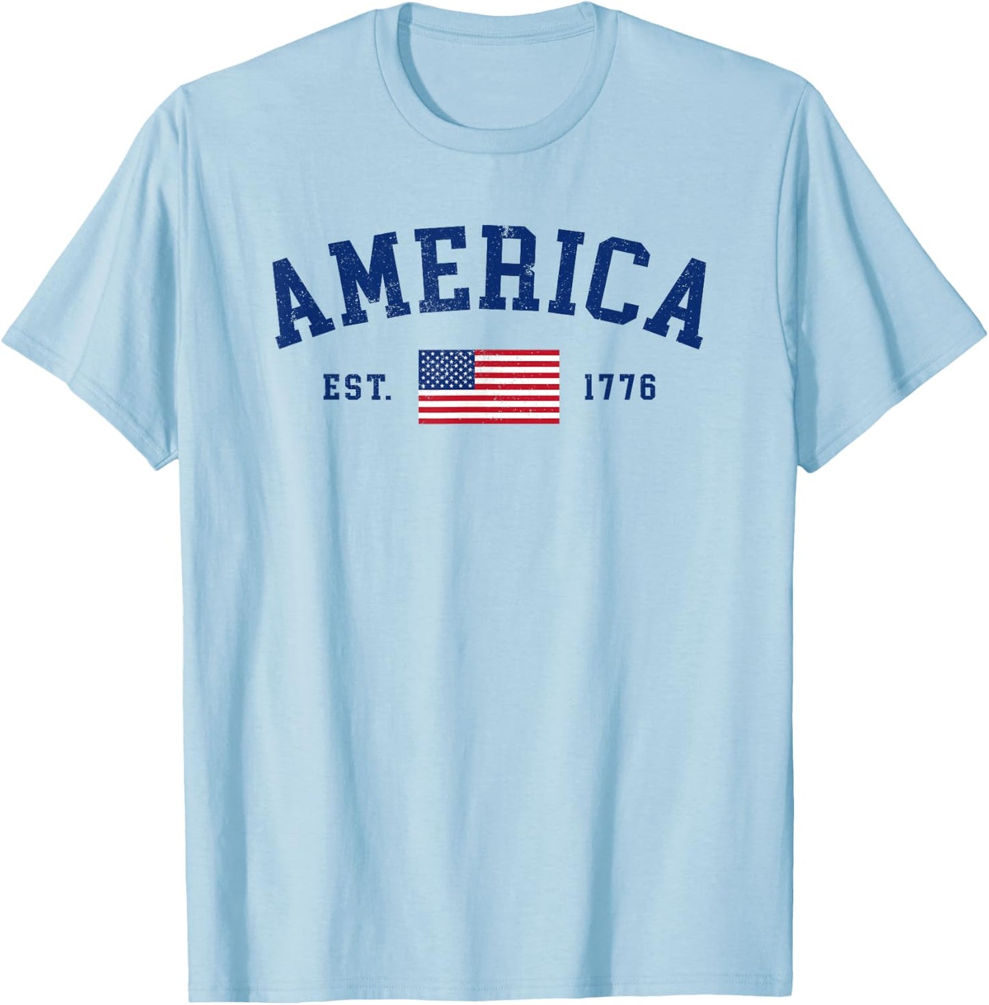 American Flag USA United States Of America US 4th of July T-Shirt - T-Shirt | Light Blue