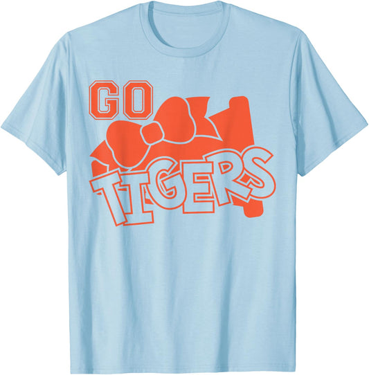 Go Cheer Tigers Football T-Shirt - T-Shirt | Light Blue