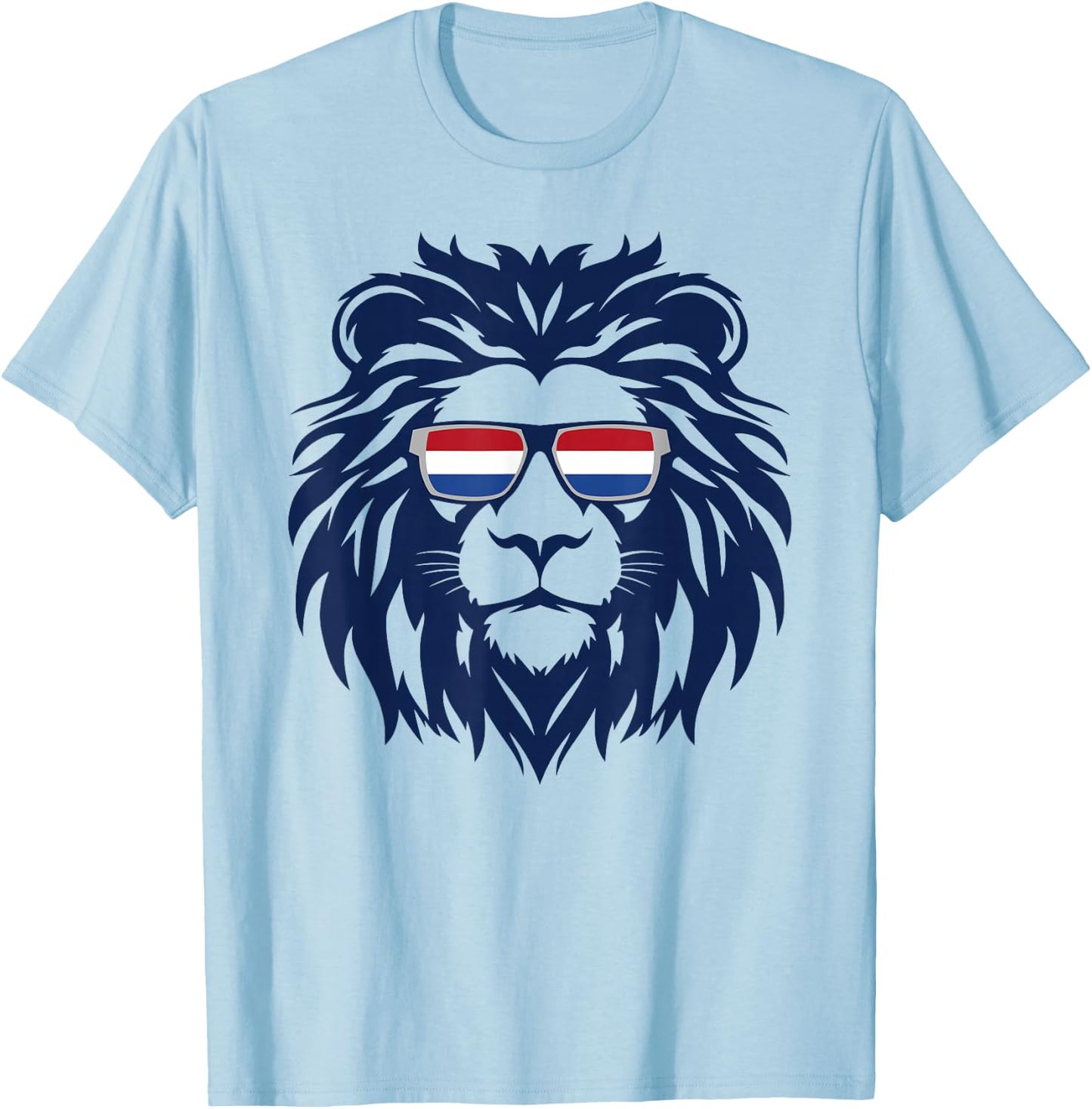 Dutch Flag Leo, Netherlands. Dutch Holland, Orange , Orange, S T-Shirt - T-Shirt | Light Blue