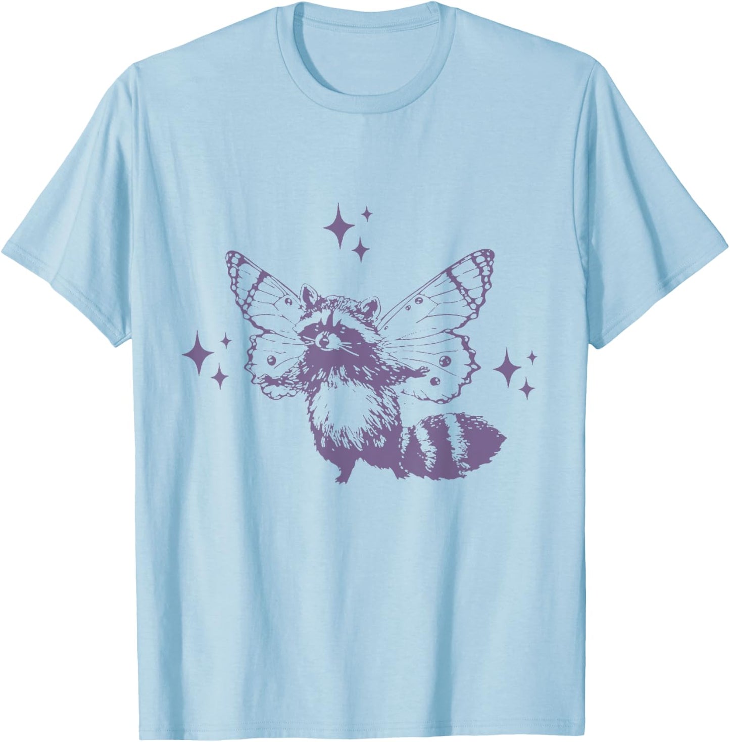 Flying Raccoon With Butterfly Wings T-Shirt - T-Shirt | Light Blue