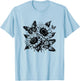 Butterfly Sunflower Graphic Design , gray T-Shirt - T-Shirt | Light Blue