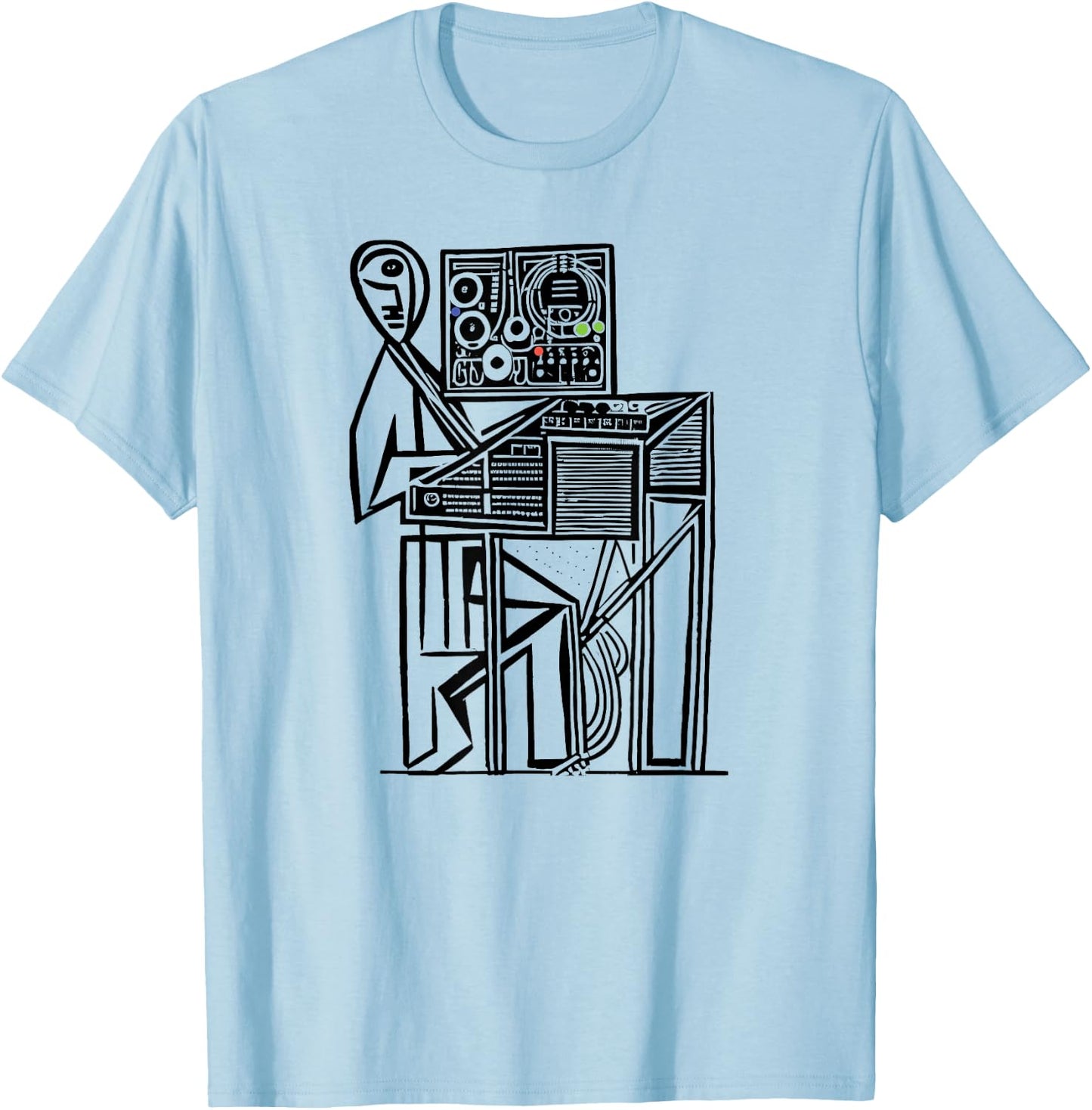 Analog Vintage Modular Synthesizer T-Shirt - T-Shirt | Light Blue