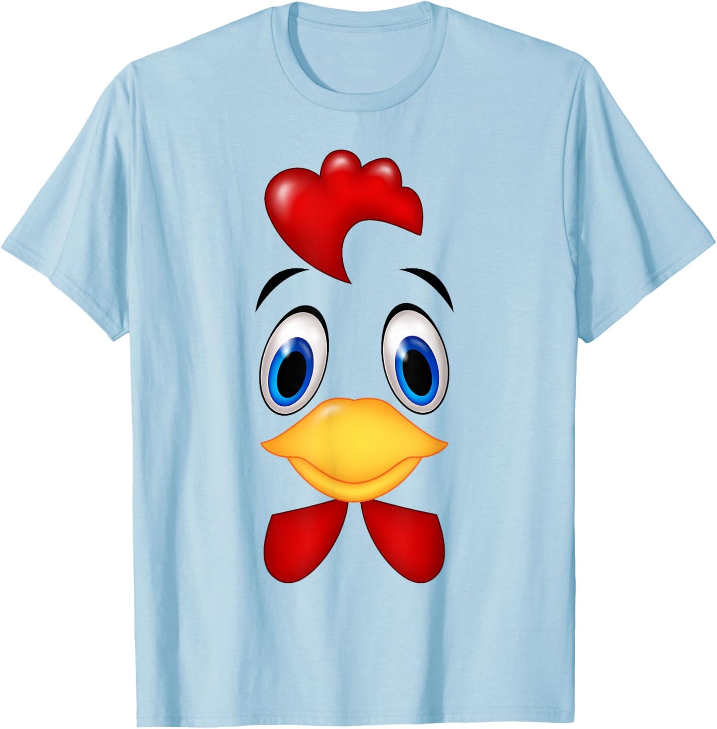 Funny Chicken Face Costume Happy Halloween Day Girls Boys T-Shirt - T-Shirt | Light Blue