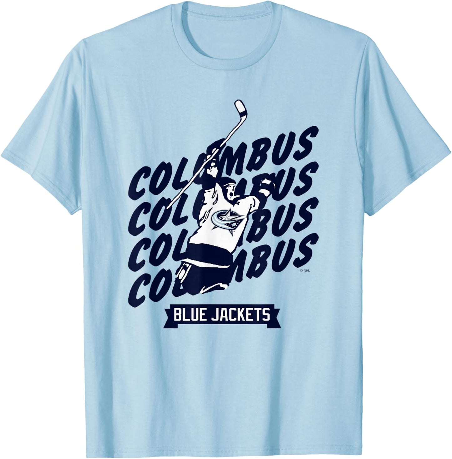 Columbus Blue Jackets Graffiti Red Officially Licensed T-Shirt - T-Shirt | Light Blue