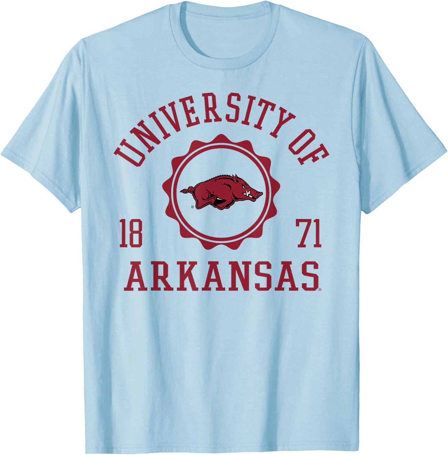 Arkansas Razorbacks Stamp Officially Licensed T-Shirt - T-Shirt | Light Blue