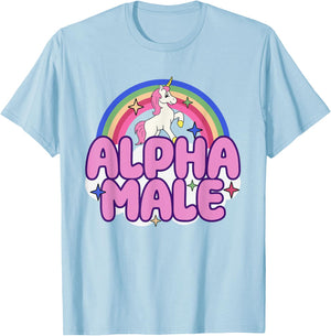 Ironic Male Alpha Unicorn Funny Sarcastic Funny Meme , blue T-Shirt - T-Shirt | Light Blue