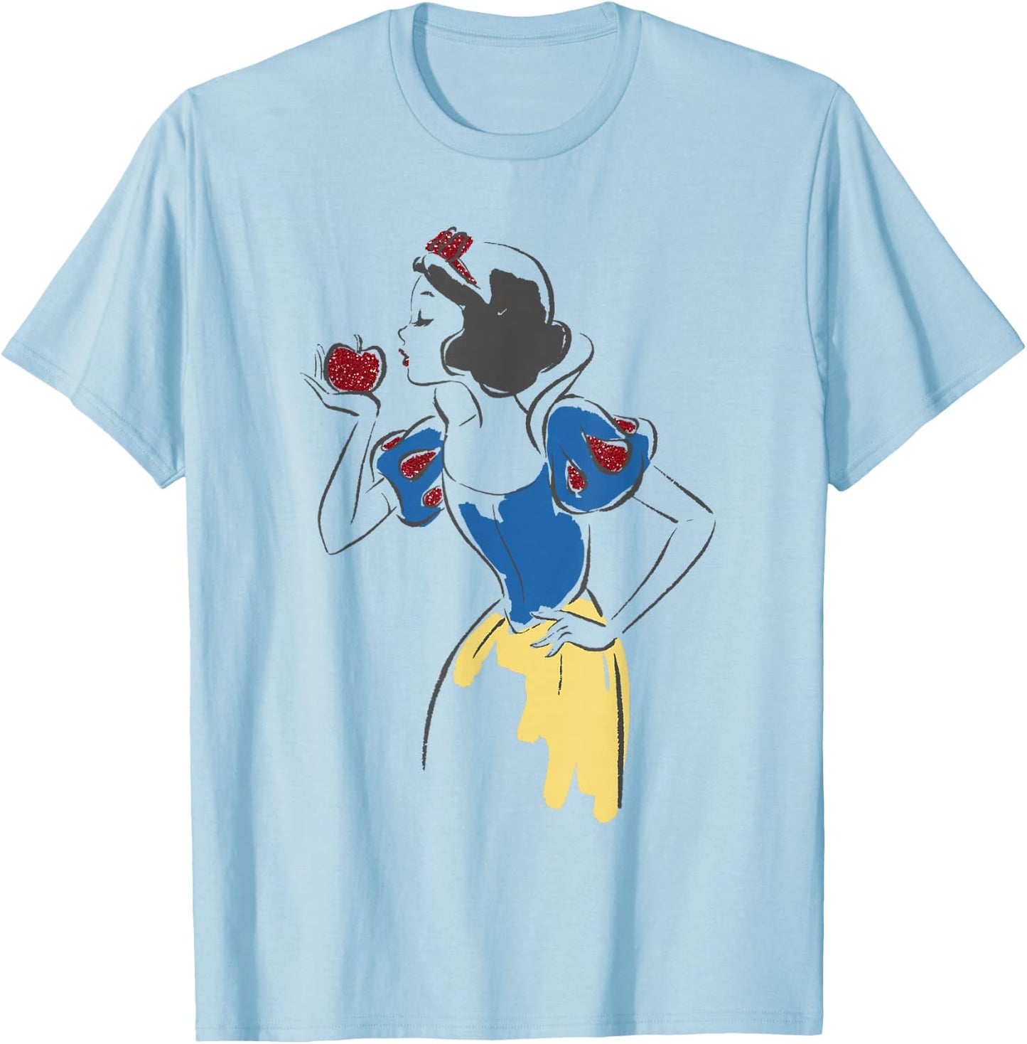 Disney Princess Snow White Apple Glitter T-Shirt - T-Shirt | Light Blue