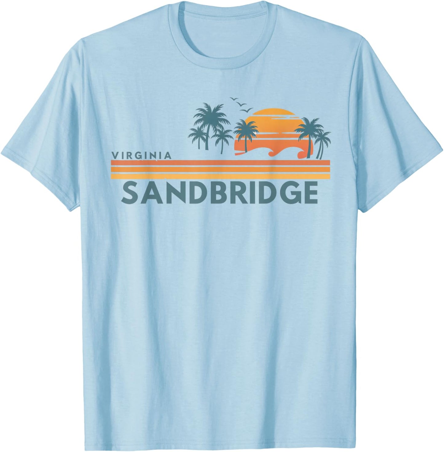 Sandbridge Beach Virginia Summer Vacation Vintage 70's T-Shirt - T-Shirt | Light Blue