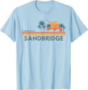 Sandbridge Beach Virginia Summer Vacation Vintage 70's T-Shirt - T-Shirt | Light Blue