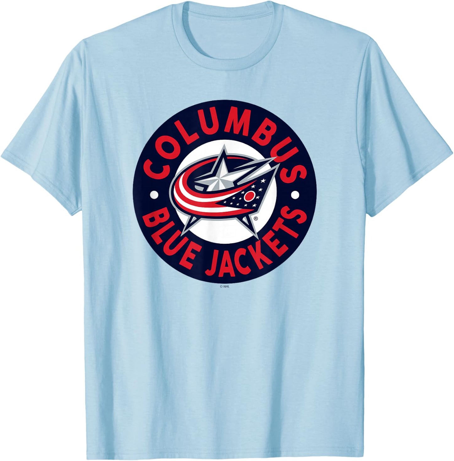 Columbus Blue Jackets Symbol Gray Officially Licensed T-Shirt - T-Shirt | Light Blue