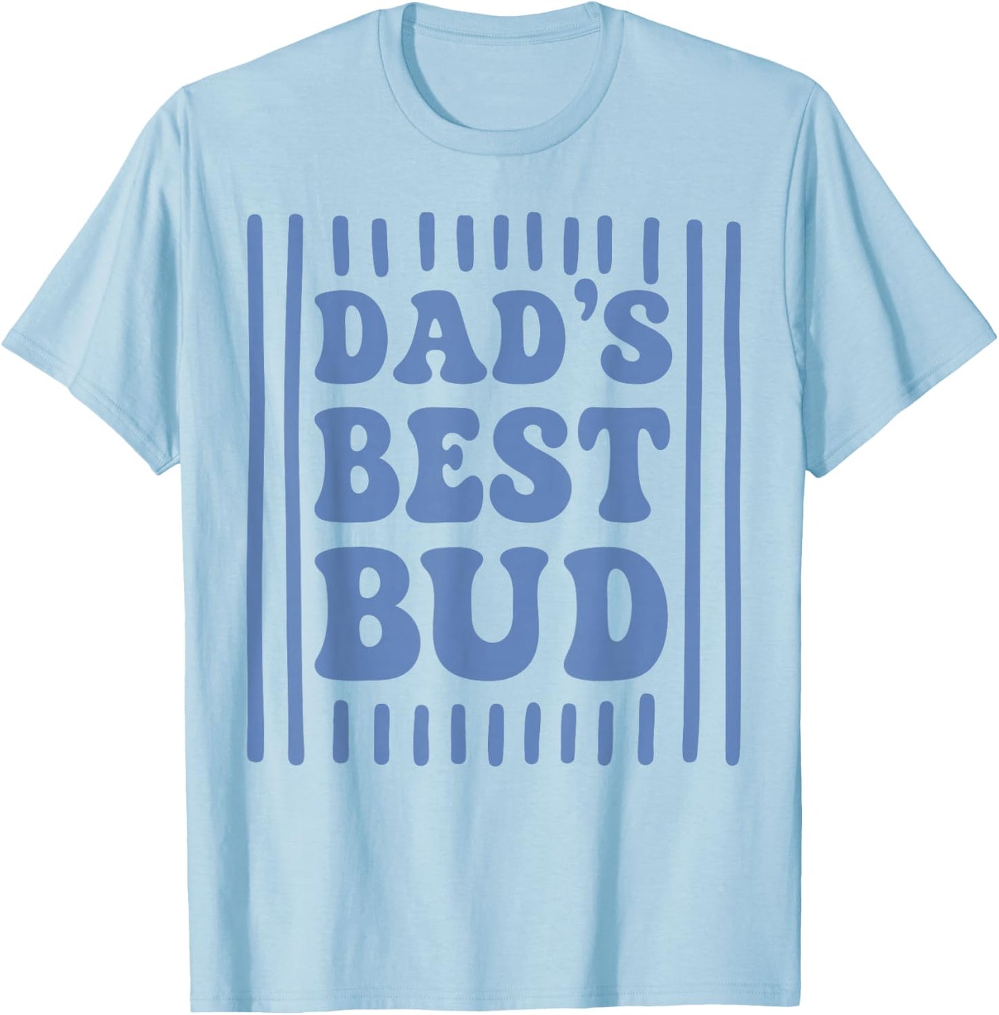 Striped Dad's Best Bud Boys Youth Kids Father's Day T-Shirt - T-Shirt | Light Blue