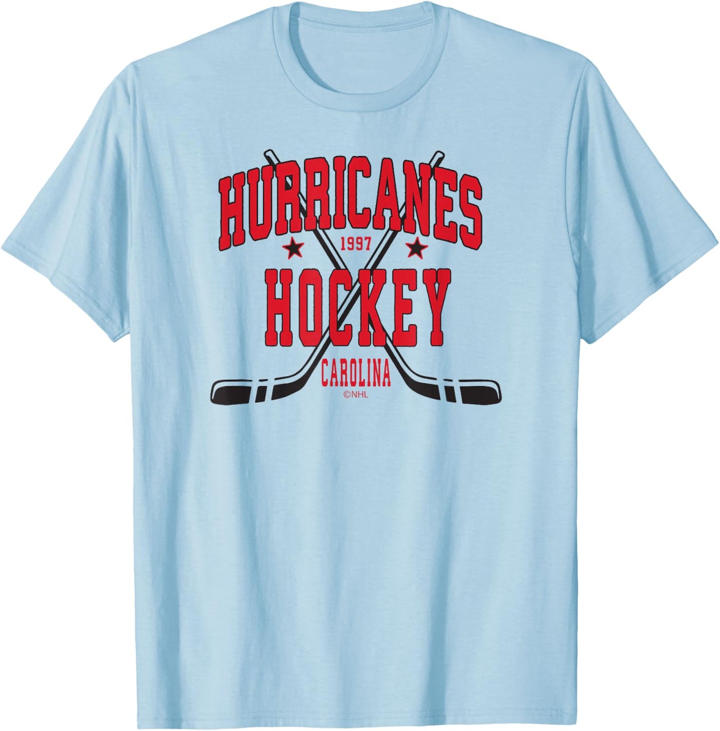 Carolina Hurricanes Stars Gray Officially Licensed T-Shirt - T-Shirt | Light Blue