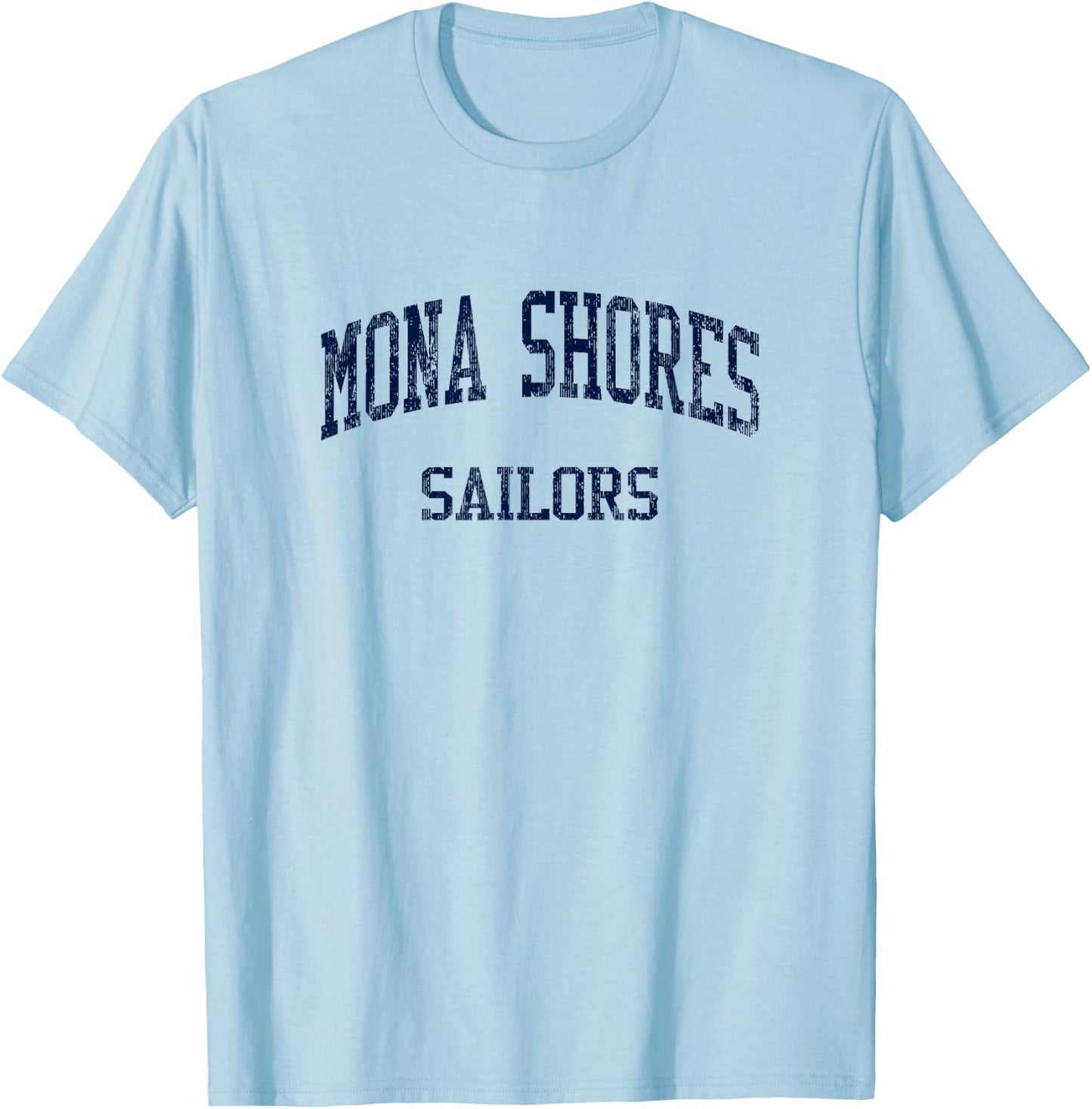 Mona Shores High School HS Muskegon MI Vintage Sports T-Shirt - T-Shirt | Light Blue