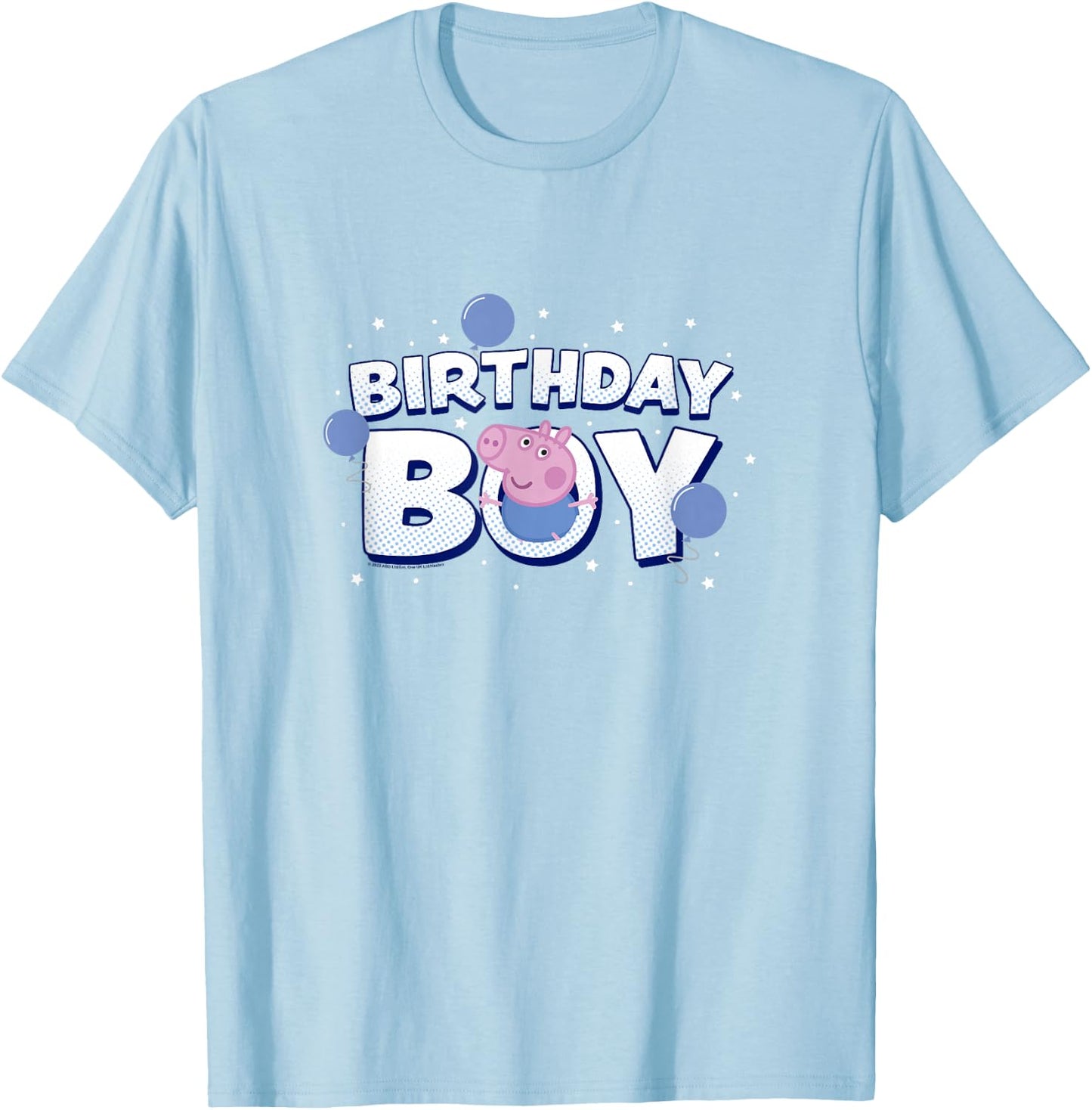 Peppa Pig George Birthday Boy Holiday Balloon Logo T-Shirt - T-Shirt | Light Blue