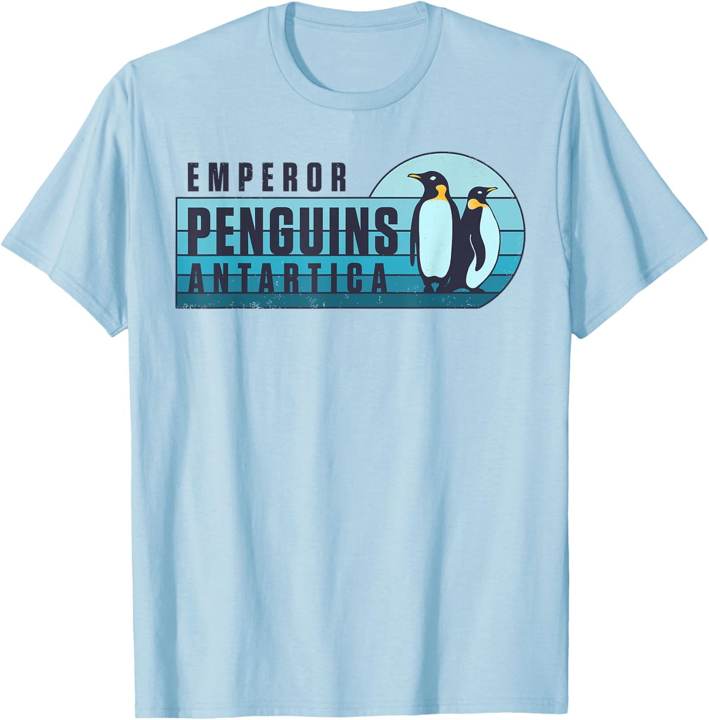 Emperor Penguins Antartica Penguin Lovers Retro Vintage Bird T-Shirt - T-Shirt | Light Blue