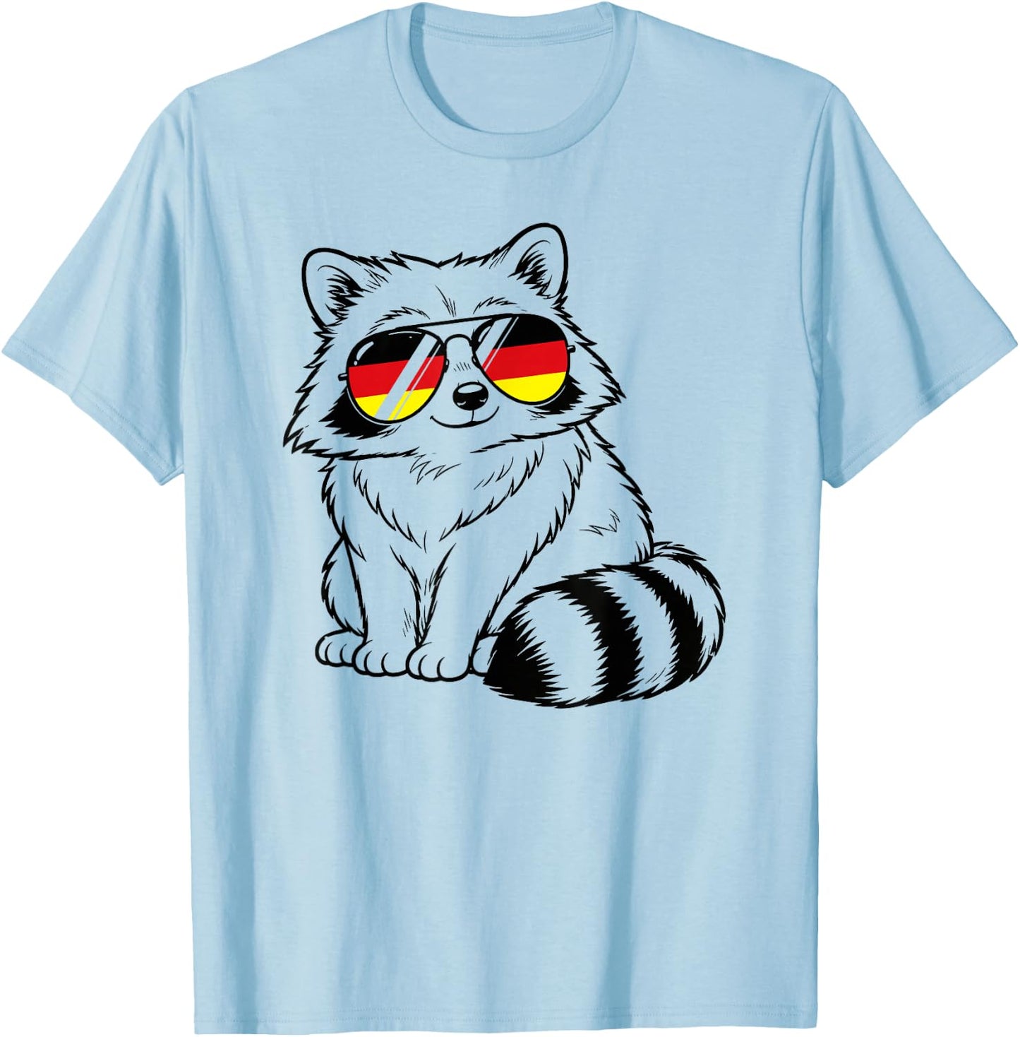 Deutsche Flagge Waschbär deutsch Deutschland Waschbären T-Shirt - T-Shirt | Light Blue