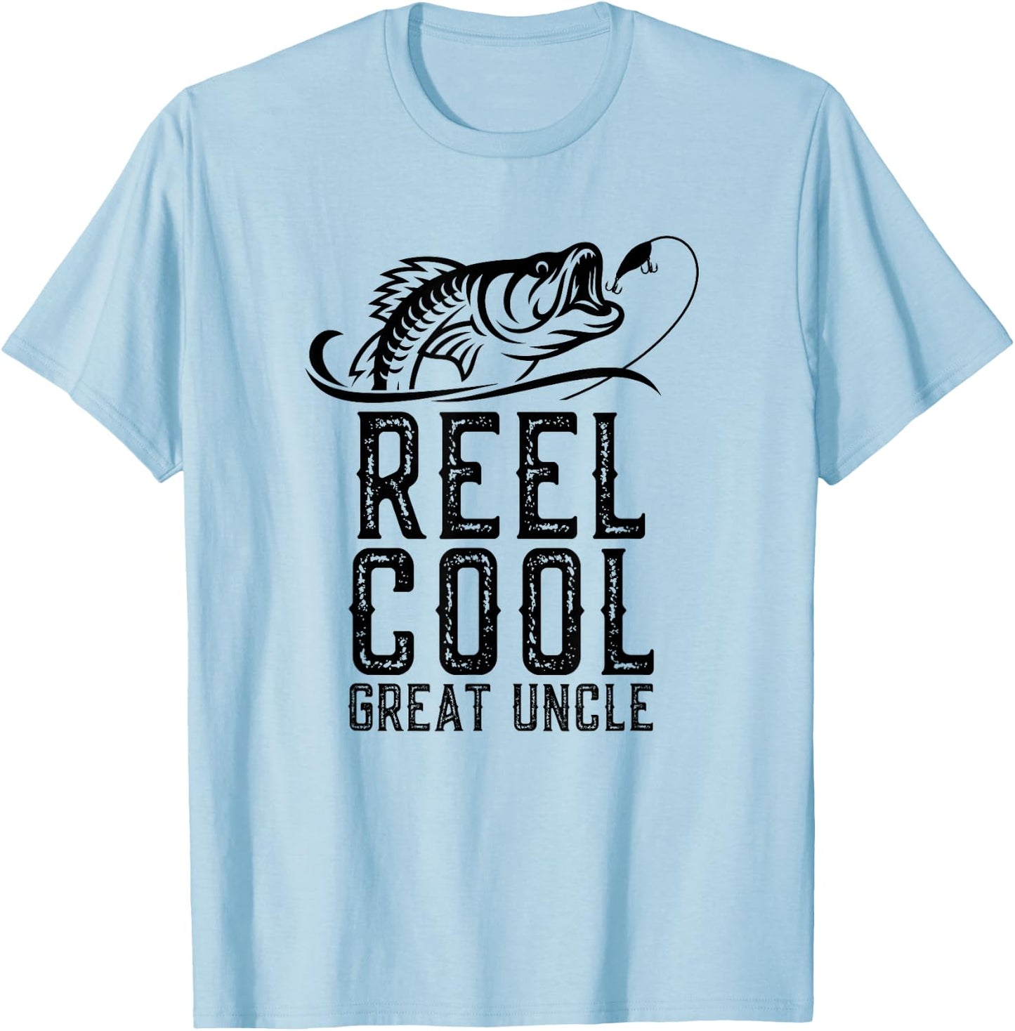 Reel Cool Great Uncle Fishing Fisherman Funny Retro T-Shirt - T-Shirt | Light Blue