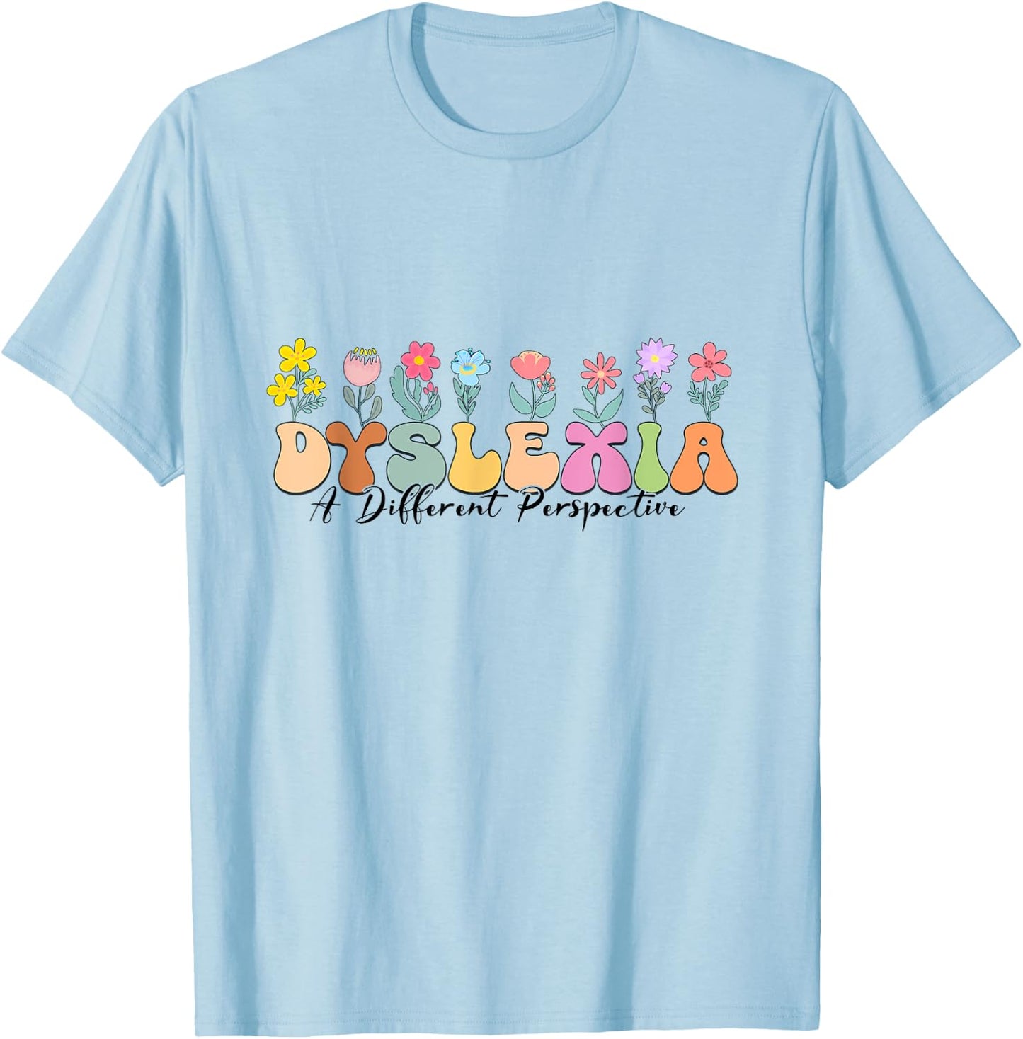 Retro Dyslexia A Different Perspective Dyslexia Awareness T-Shirt - T-Shirt | Light Blue