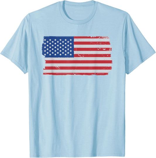 USA Sports America USA Flag , White T-Shirt - T-Shirt | Light Blue