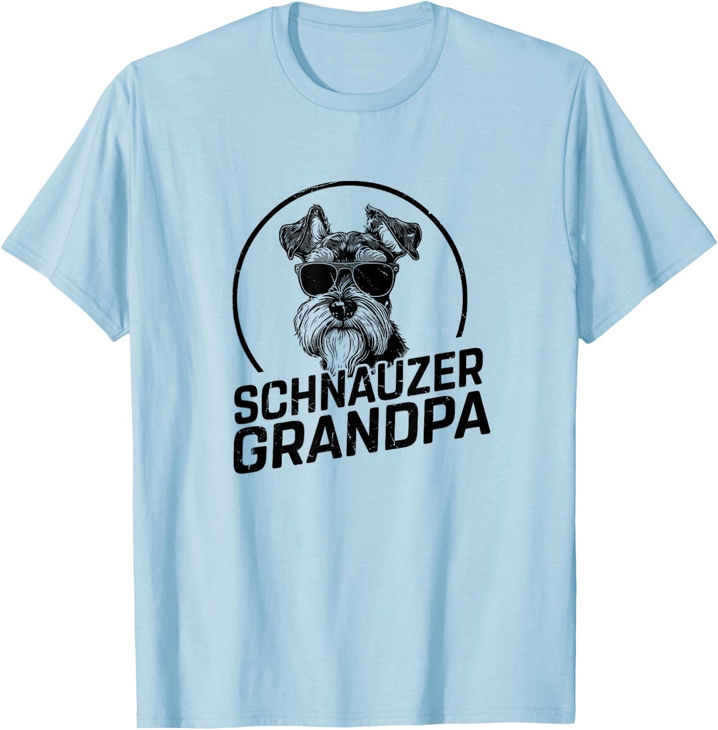 Schnauzer Dog Grandpa Grand Paw Dog Owner Gifts Men Father T-Shirt - T-Shirt | Light Blue
