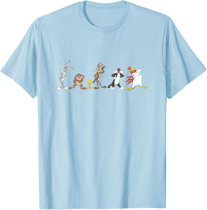 Looney Tunes Classic Characters Lineup Logo T-Shirt - T-Shirt | Light Blue