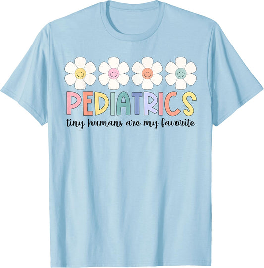 Tiny Humans Are My Favorite Pediatrics NICU Peds Nurse T-Shirt - T-Shirt | Light Blue