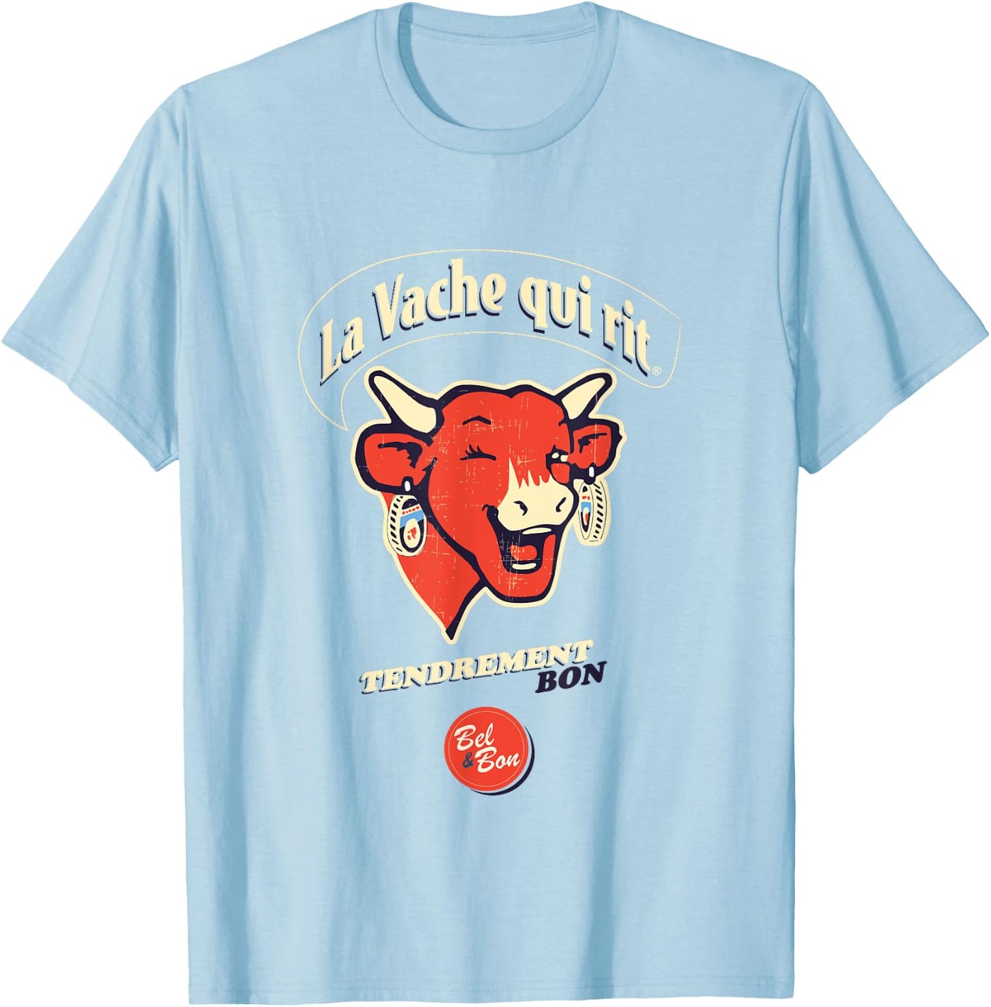 The Laughing Cow French Slogan T-Shirt - T-Shirt | Light Blue