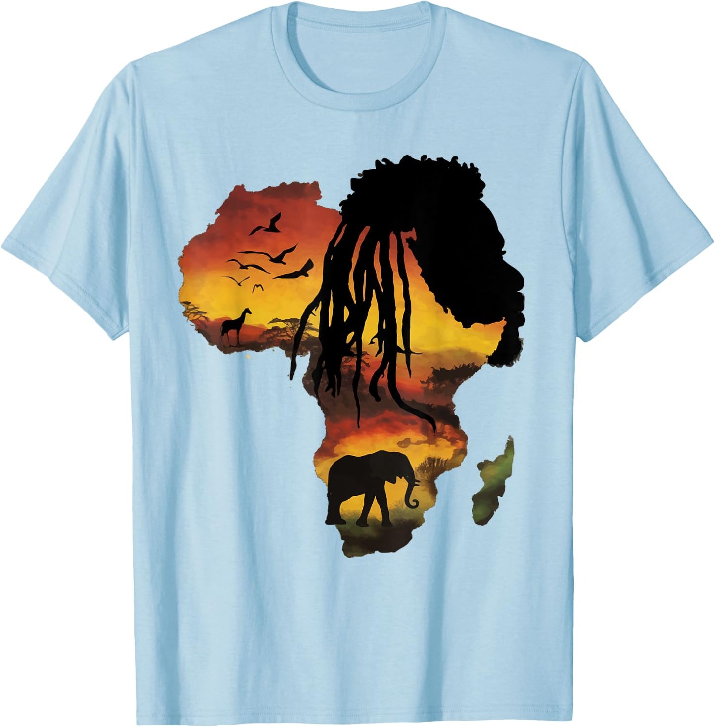 Africa Is Calling I Must Go African Heritage Family Roots T-Shirt - T-Shirt | Light Blue