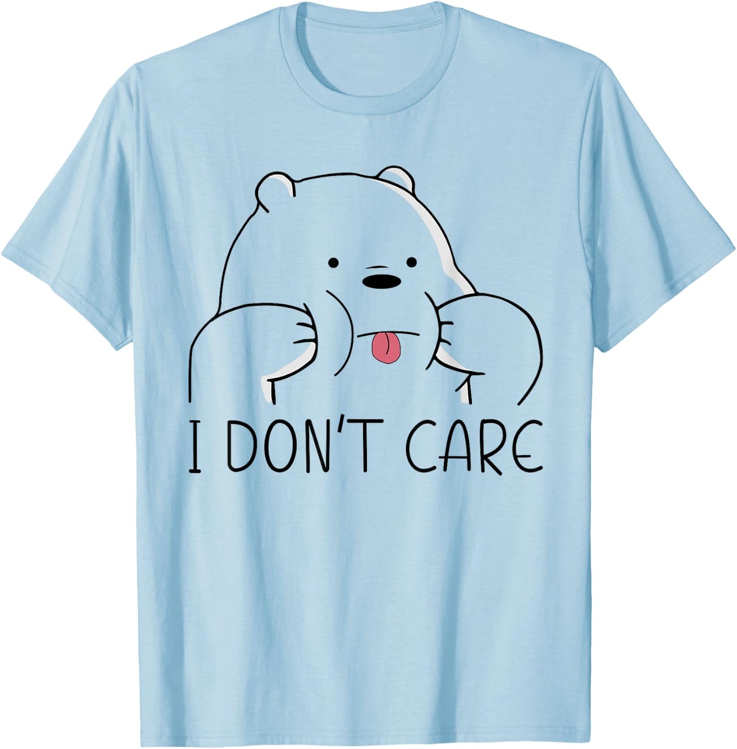 I Don't Care Bear Men Women Boys Girls Funny Bear T-Shirt - T-Shirt | Light Blue