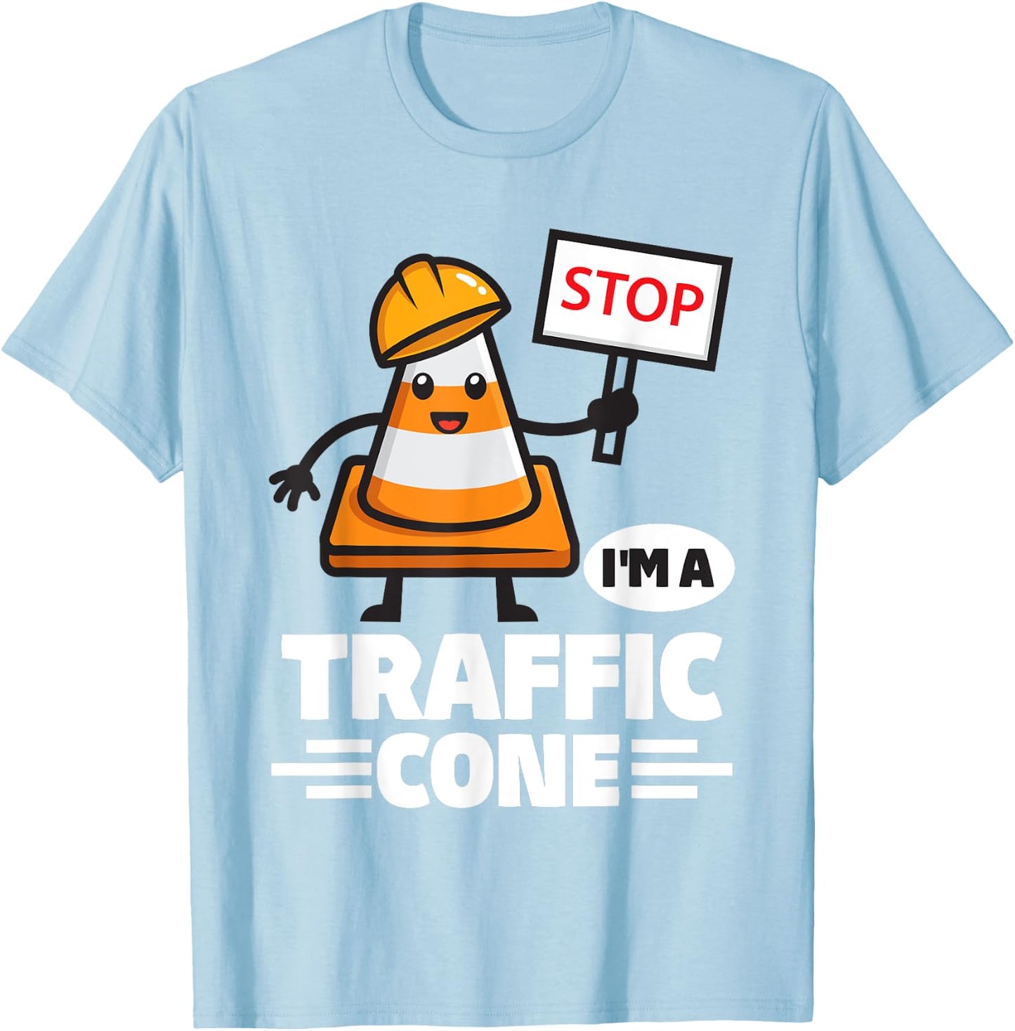 Halloween Traffic Cone Costume I'm A Traffic Cone T-Shirt - T-Shirt | Light Blue