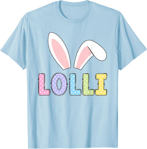 Cute Lolli Happy Easter Bunny Matching Family Outfit T-Shirt - T-Shirt | Light Blue