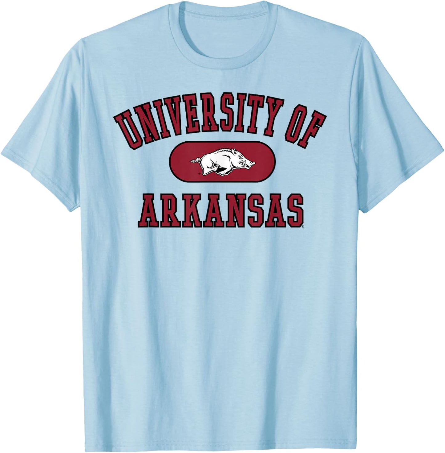 Elite Authentics Arkansas Razorbacks Varsity Officially Licensed , Small, Grey T-Shirt - T-Shirt | Light Blue