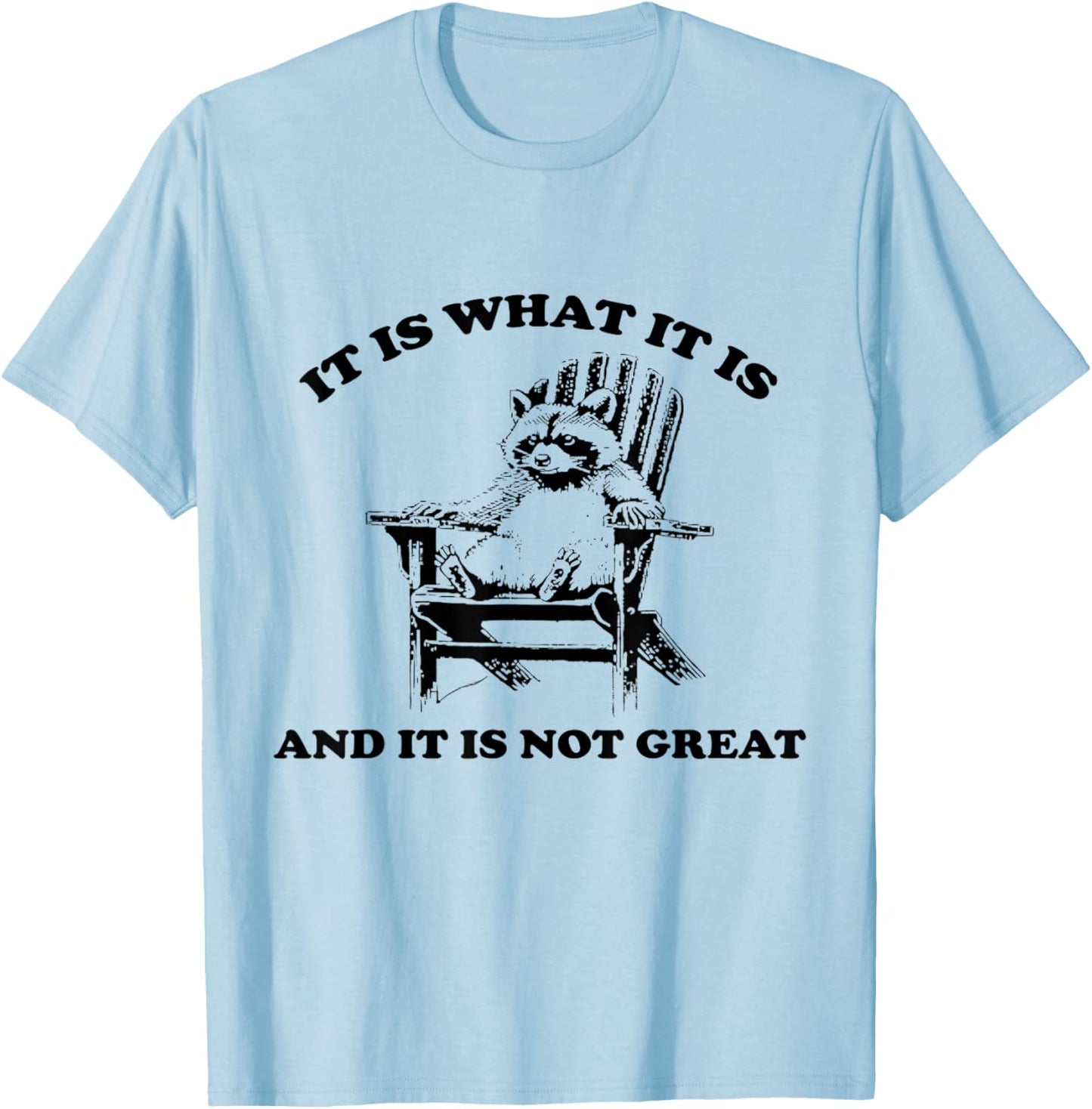 Funny Raccoon It Is What It Is And It Is Not Great , gray T-Shirt - T-Shirt | Light Blue