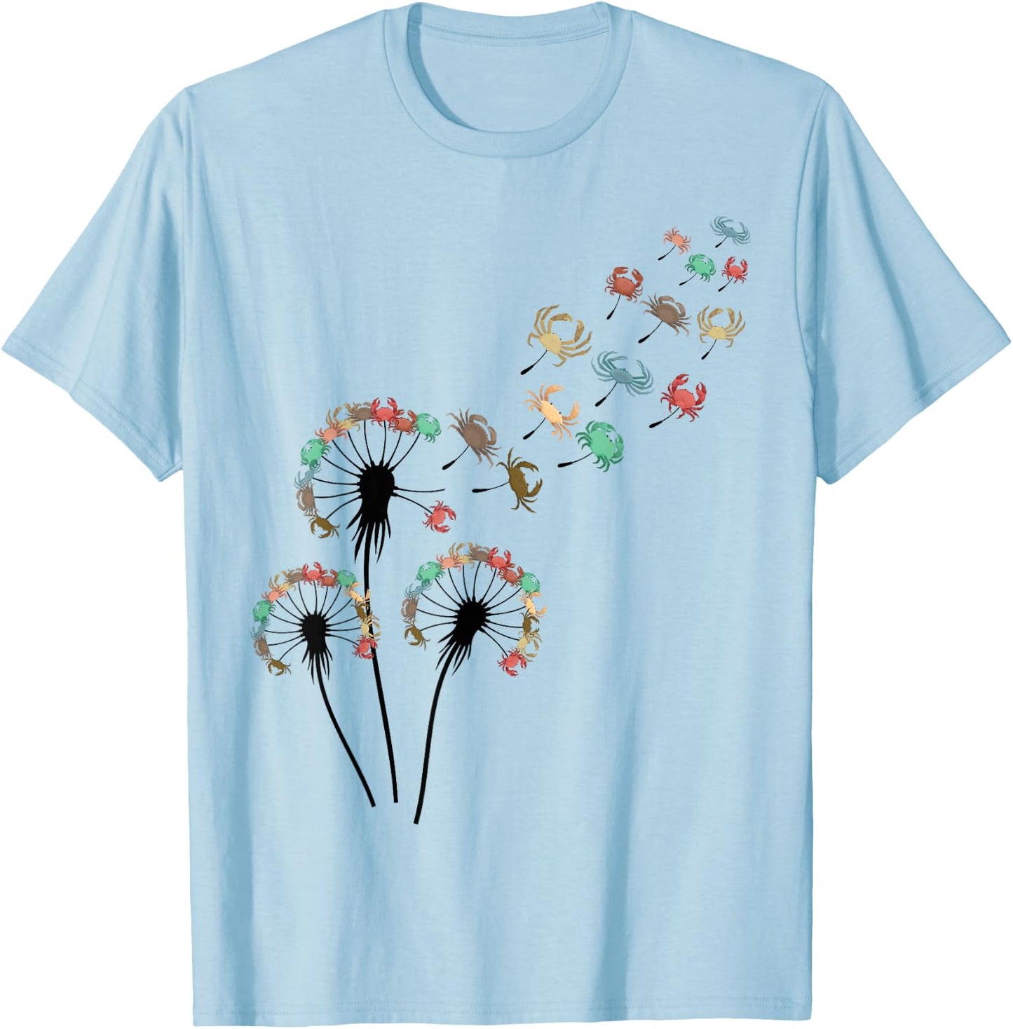 Flower Dandelion Crabs Stuff for Crab Lover | Crab T-Shirt - T-Shirt | Light Blue