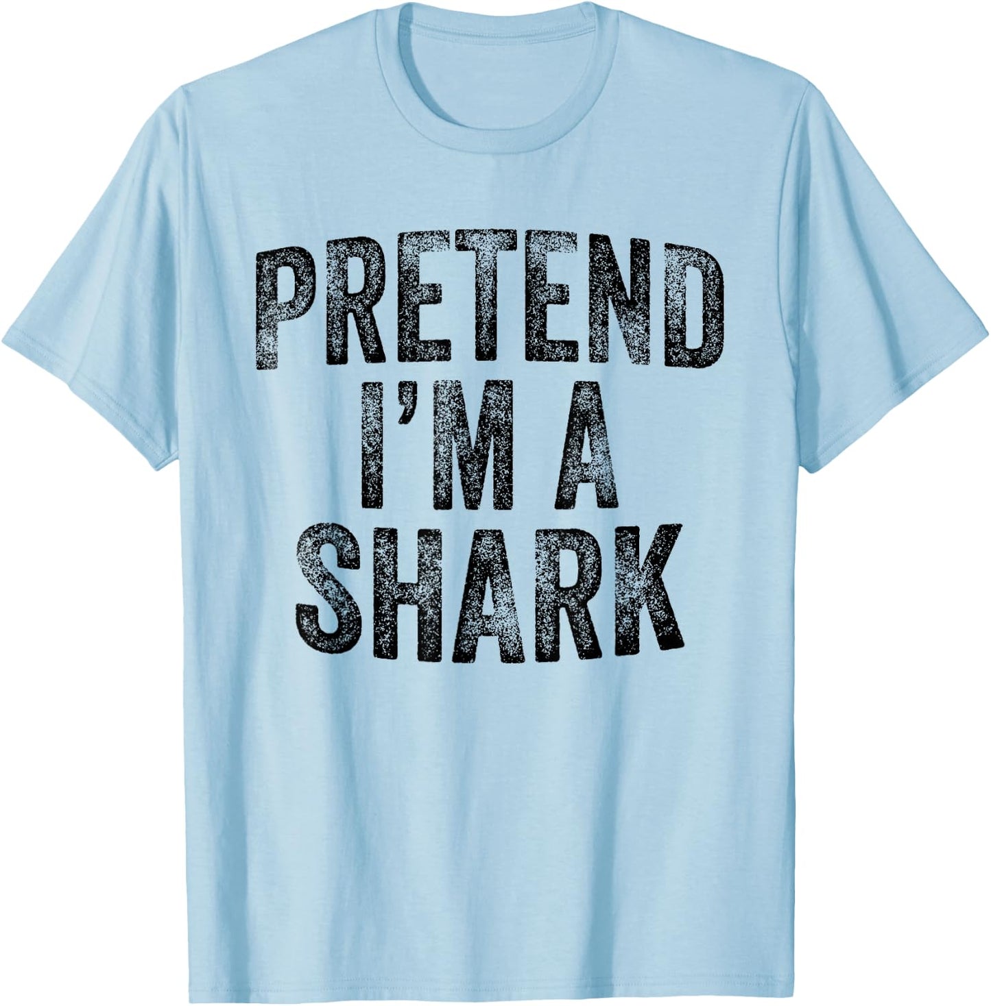 Pretend I'm A Shark Family Lazy Easy Halloween Party Costume T-Shirt - T-Shirt | Light Blue