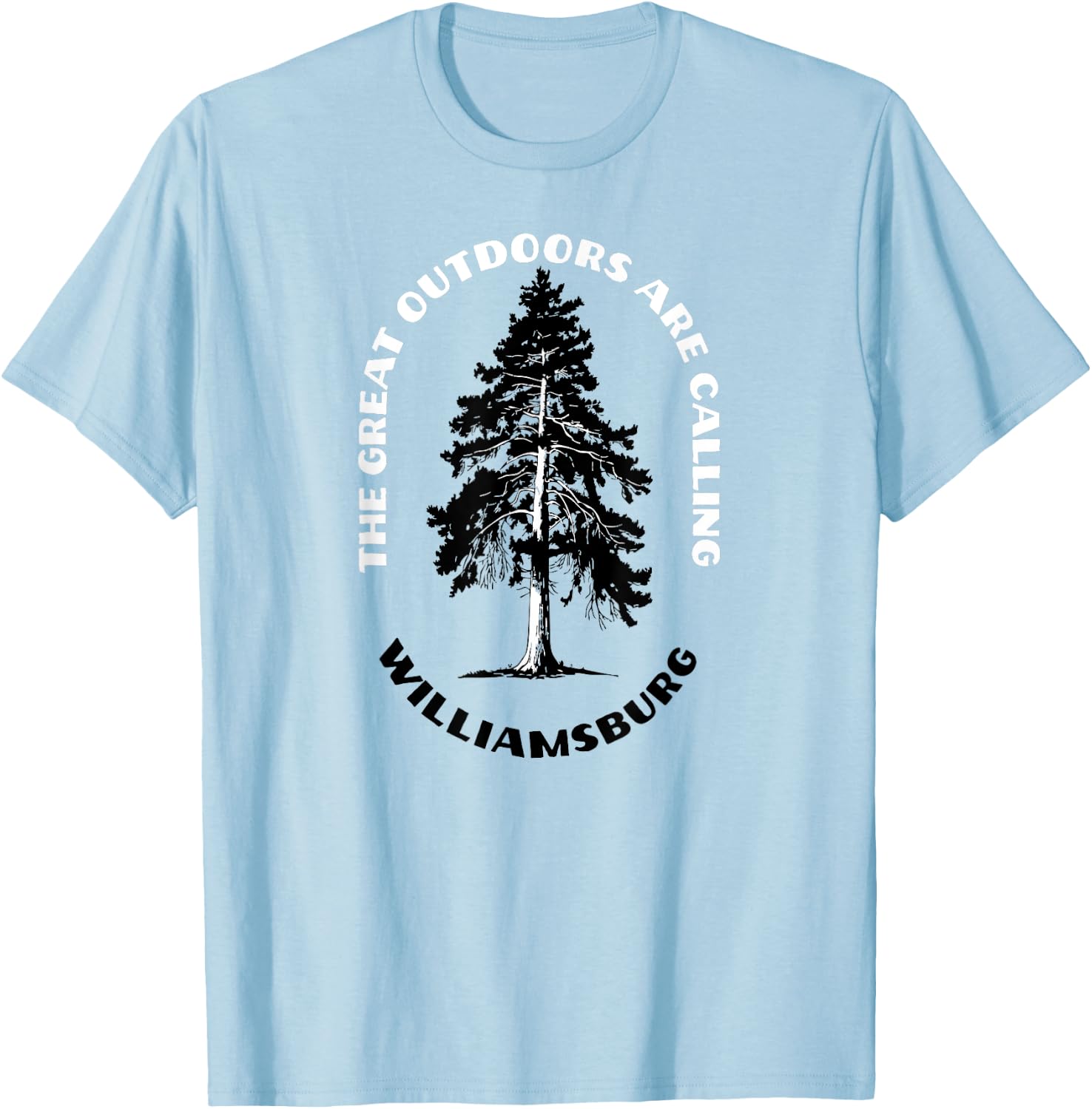 Williamsburg The Great Outdoors Are Calling Tree Nature T-Shirt - T-Shirt | Light Blue